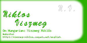 miklos viszmeg business card